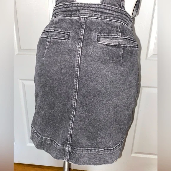 Free People Old School Love Denim Dungaree Pinafore Dress - Size 0 - EUC - Picture 9 of 11